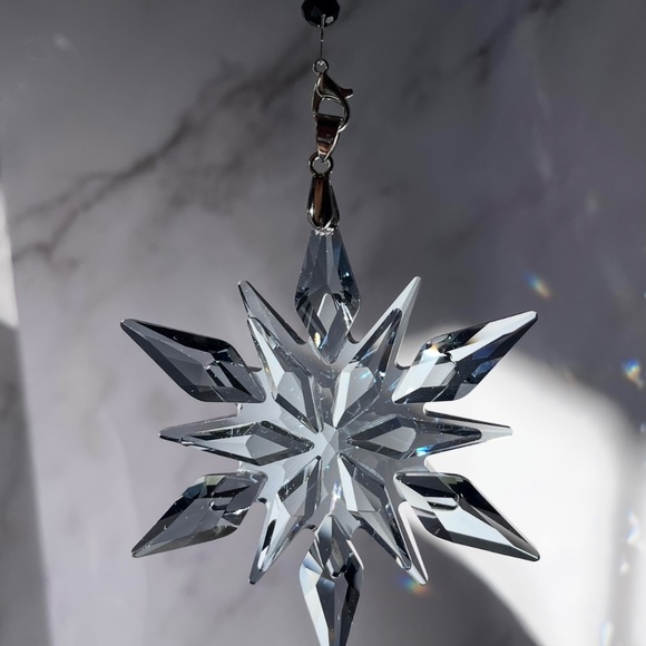 Crystal Snowflake Sun Catcher Christmas Tree Decor Czech Bohemia Crystal Gift - Picture 6 of 12